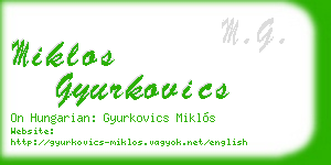 miklos gyurkovics business card